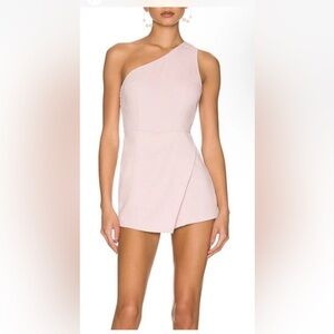 Superdown Alexa One Shoulder Romper in Pink Sz S